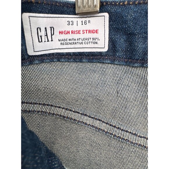 Gap Jeans Womens High Rise wide leg size 16 R Denim belted released hem New - Picture 4 of 9